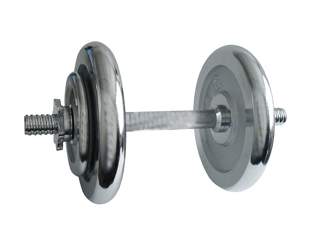 Single-handed loading dumbbell, chrome 14 kg