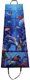 Folding beach chaise long with underwater world print