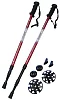 Trekking poles - 1 pair with accessories red