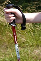 Trekking poles - 1 pair with accessories red