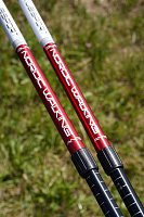 Trekking poles - 1 pair with accessories red