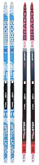 Cross-country skis with Brados scales and SNS 150 - 205cm binding.