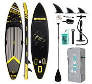 Paddleboard 350x84x15 cm with accessories black and yellow