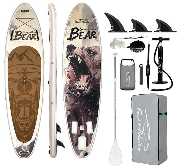 Paddleboard 350x90x15 cm with accessories white and brown